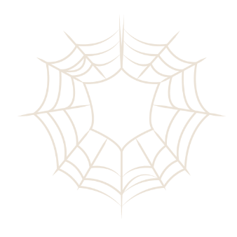 Badge-shaped spider web icon